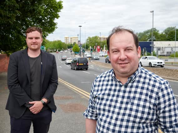 Councillors George Ayre and Matthew Morley during a consultation into Doncaster Road.