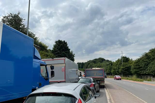 Traffic on a section of the A653, between the Syke Lane and Heybeck Lane junctions, was held at about 1pm