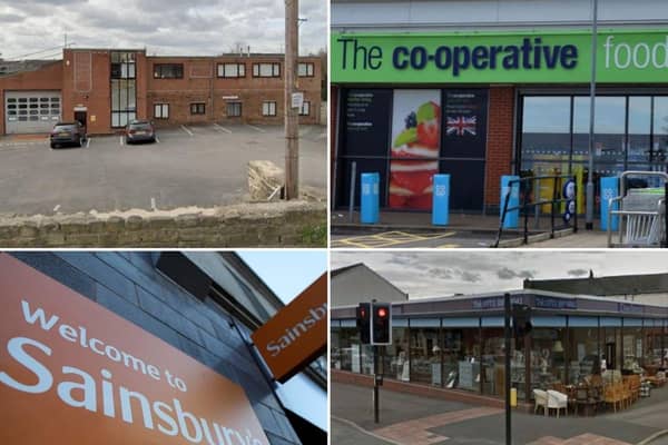 Co-op hoping to open a store at Matrix House (top left) with Sainsbury's wanting to open on the corner of Bradford Road and Wrenthorpe Road (bottom right).