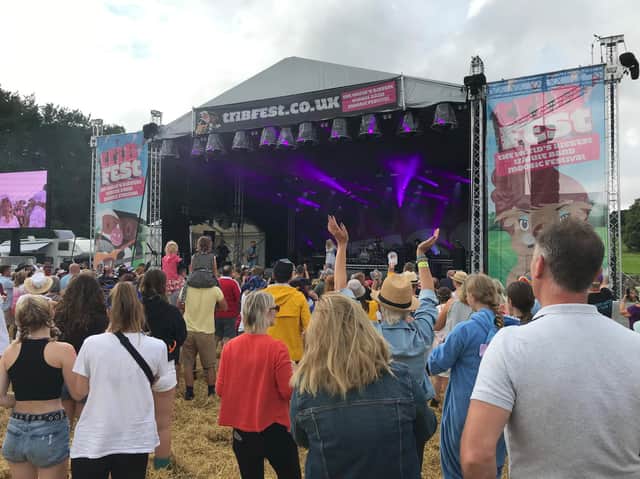 Definitely Dolly entertains the crowds at Tribfest, Sledmere
