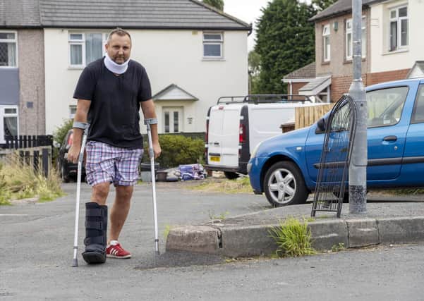 George Jennings injured himself attempting to fix a drain at his home in Horbury and a traffic island at the end of his street prevented the ambulance reaching him. Picture Scott Merrylees