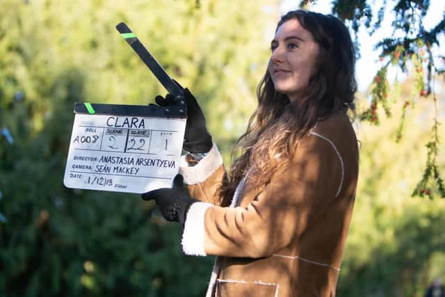On set for Clara.