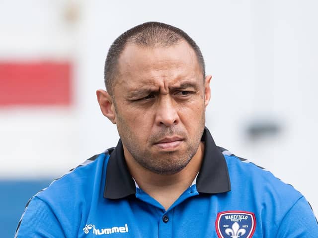 Picture by Allan McKenzie/SWpix.com - 15/08/2021 - Rugby League - Betfred Super League Round 19 - Wakefield Trinity v Warrington Wolves - Beaumont Legal Stadium, Wakefield, England - Wakefield interim coach Willie Poching at his first game in charge against Warrington.