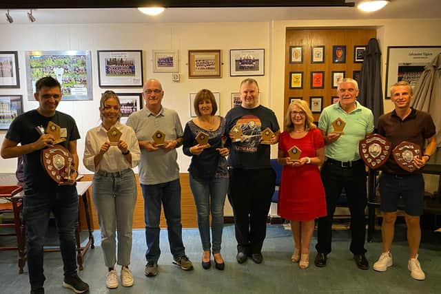 Road runners award winners with the trophies they received at Pontefract Athletics Club's annual presentation night. Picture: Rich Lord