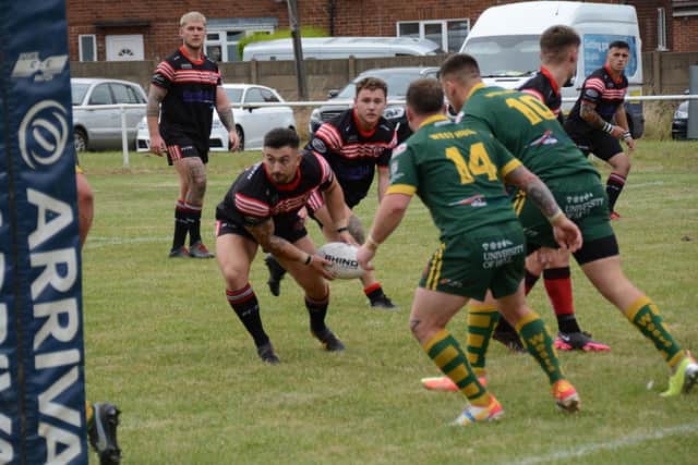 Jake Crossland starts an attack for Normanton Knights against West Hull. Picture: Rob Hare