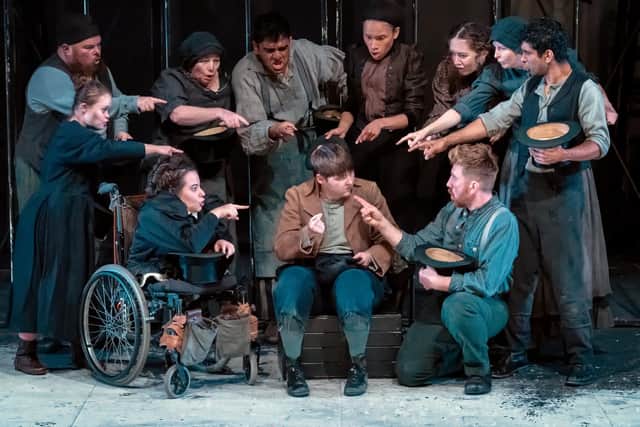 The company of Oliver Twist at Leeds Playhouse. Photograph: Anthony Robling