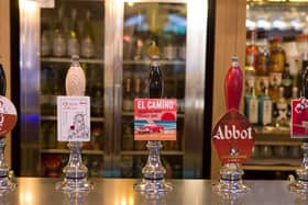The beers include; Black Sheep Monty Python's Dead Parrot, Wolf Lazy Dog, Rooster's Long Shadow, Thornbridge Shelby, Exmoor Wicked Wolf, Salopian Hop Twister, Bath Queen of Hearts, Bru Brewery Bru Brown Ale and Wadworth Sweet Molly.