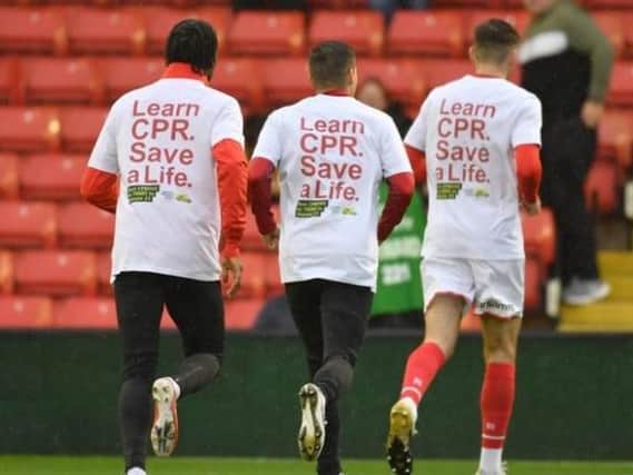 Professional footballers and rugby league players from across Yorkshire have teamed up to teach thousands of fans how to perform cardiopulmonary resuscitation (CPR) to mark Restart a Heart Day.