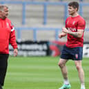 England coach Shaun Wane and new captain John Bateman (Paul Currie/SWPIX)