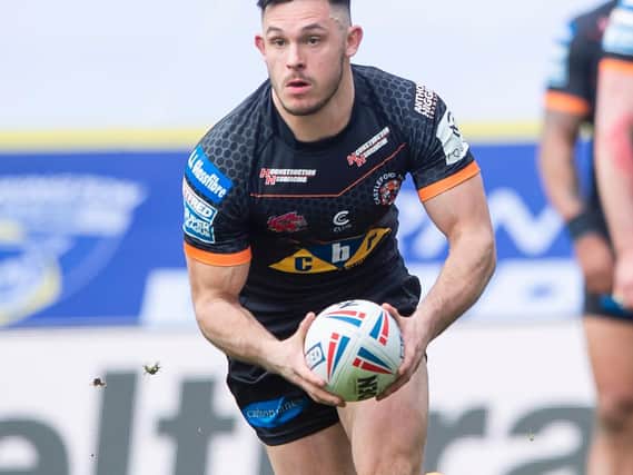 Picture by Allan McKenzie/SWpix.com - 28/03/2021 - Rugby League - Betfred Super League Round 1 - Castleford Tigers v Warrington Wolves - Emerald Headingley Stadium, Leeds, England - Niall Evalds.