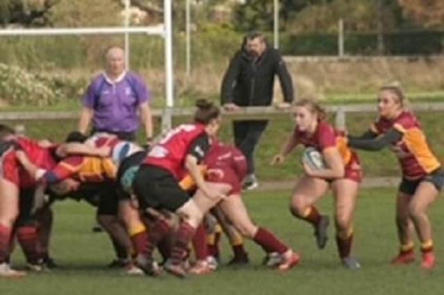 Sandal Warriors look to attack from a scrum against Blaydon Red Kites.