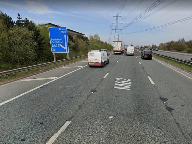 Tyhe crash happened on the M62 eastbound  before the junction 32 exit for Castleford and Pontefract.

Image: Google