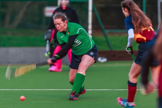 Ingrid Coughtrey, who scored two goals for Slazenger Ladies fourths in their 10-0 victory over University of Leeds.