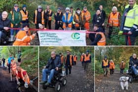 After 11 full work days, over 80 tonnes of hardcore totalling at least 560 barrow loads, the project is now complete. The new wider, more compacted path will offer wheelchair users, parents and carers with prams and people with mobility issues a more accessible route around the woodland.