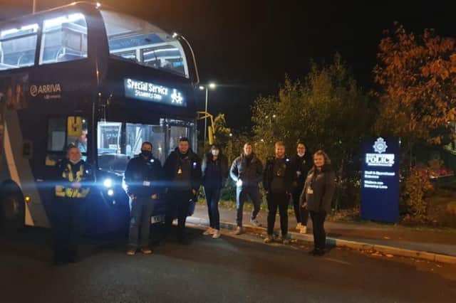 Known as ‘Trojan Buses’, the aim was to pro-actively target hotspot areas of ASB and youth crime across the district during this busy period.