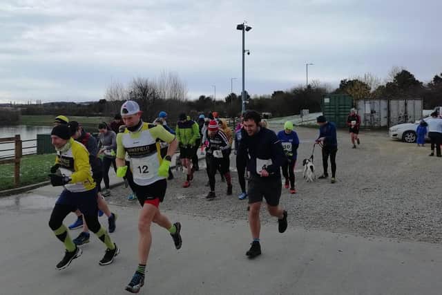 Wakefield Triathlon members set out at the annual Holme Moss Hill Climb charity event, which had to take place at Pugneys Lake because of the icy weather.