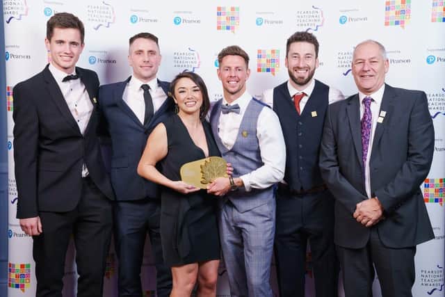 The team from Pontefract New College with their award