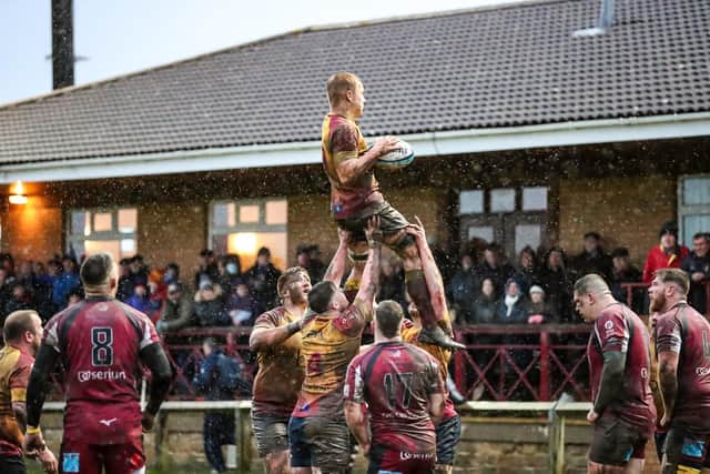 Sandal secure line-out possession in their game with Rossendale. Picture: Simon Hall