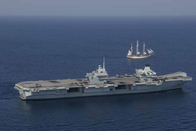 HMS Queen Elizabeth in the Arabian Sea. Photo: UK MOD