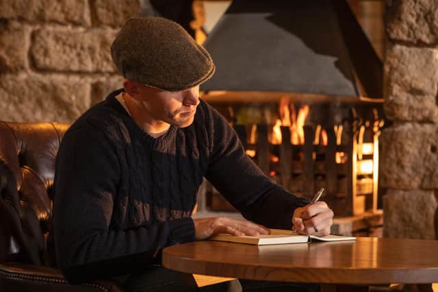 Ben Taylor, aka Yorkshire Prose likes to sit by a  fire to work on his poems.