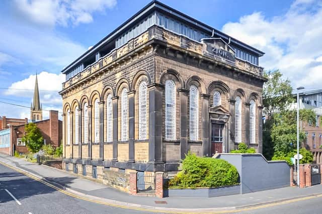 The impressive former Zion Chapel building that has now been converted to apartments.
