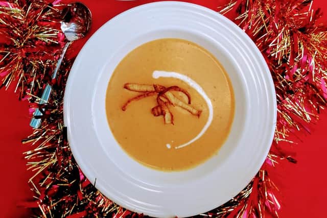 Homemade festive parsnip soup