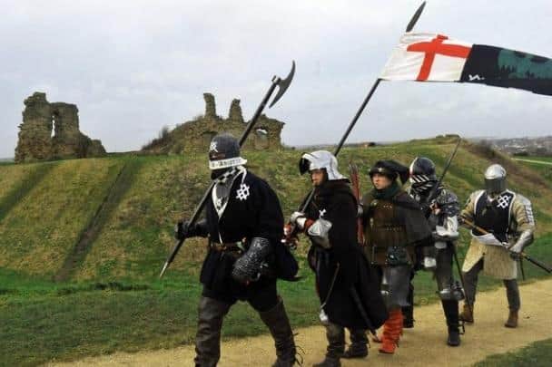 The Battle of Wakefield is one of the bloodiest chapters in the city's history, and the scene of an estimated 3,000 deaths - but is perhaps best remembered as the inspiration for a popular children's nursery rhyme. Pictured is the memorial march in 2012.