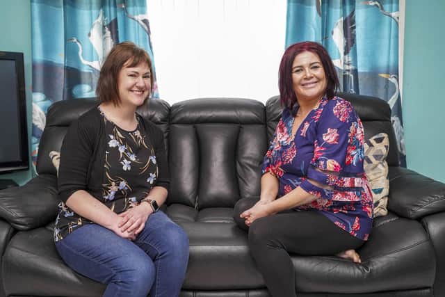 Angela Wilson (right) and Kelly Bassett have created a self help womens group in Angela's home in Knottingley.