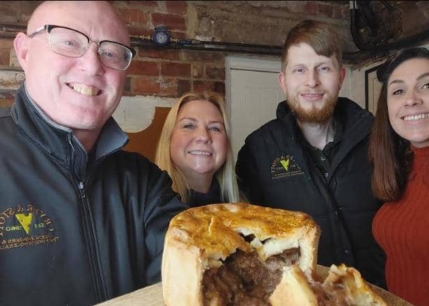 The winning team - and the winning pie!