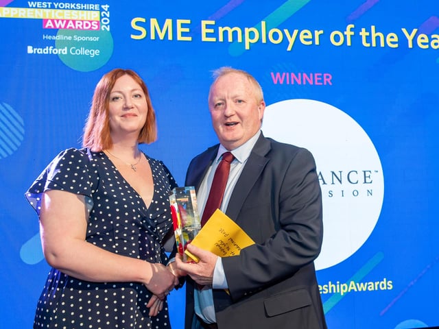 Award winner Reliance Precision, represented by Robert Farrell, with Katie Rankin