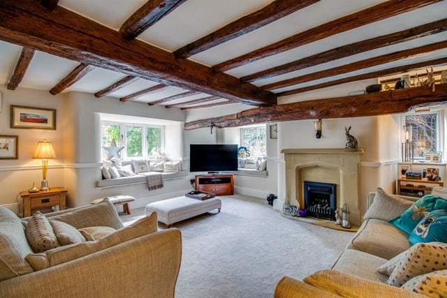 This separate sitting room in addition with feature heavy wooden beamed ceiling creating a lovely atmospheric room.