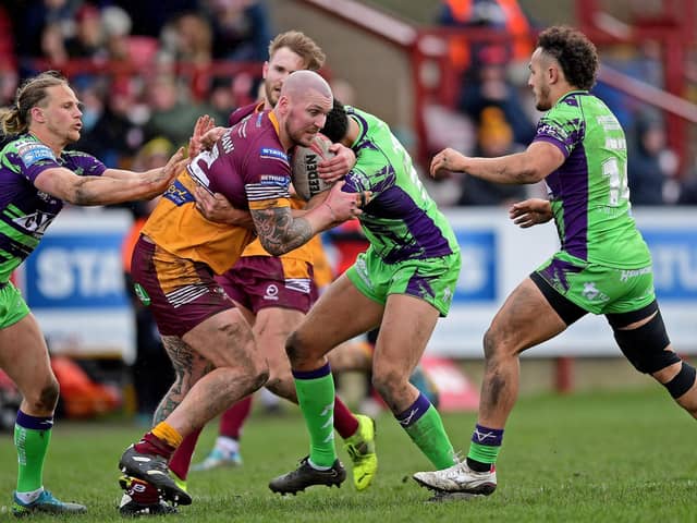 Action from Batley Bulldogs v Castleford Tigers in the sixth round of the Challenge Cup. Photo by Paul Butterfield.