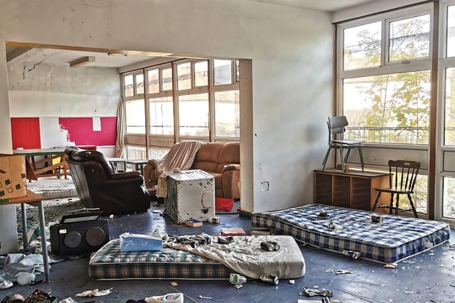 Despite being left abanoded, empty beds show that the school has been lived in since.