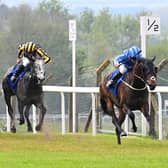 Dubai Hills, ridden by Jason Hart, races clear to ease to victory in the Sir Peter O’Sullevan Charitable Trust Handicap at Pontefract. Picture: Alan Wright
