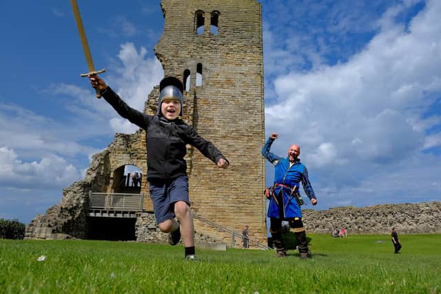 The 'knights' arrive at Scarborough Castle - one of the wonders of the county