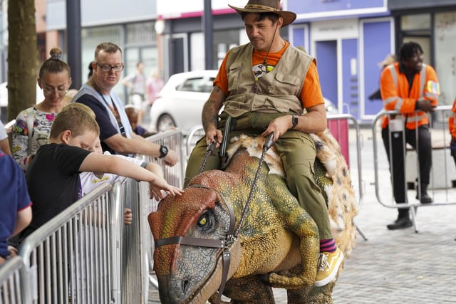 Dinosaurs roamed around the Bull Ring on Saturday and Sunday.