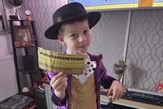 Danny Williams shared a photo of his son, Bradley, as Willy Wonka complete with a golden ticket.