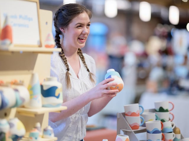 Niamh Phillips at the new Hepworth Makefield Market.
