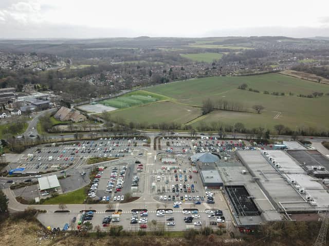 21-02-21 An aerial view of Asda supermarket in Wakefield. Picture by Scott Merrylees