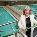 Wakefield Council leader Denise Jeffery pictured in March 2021 cutting the ribbon at the open of the swimming pool at Aspire@The Park, Pontefract.