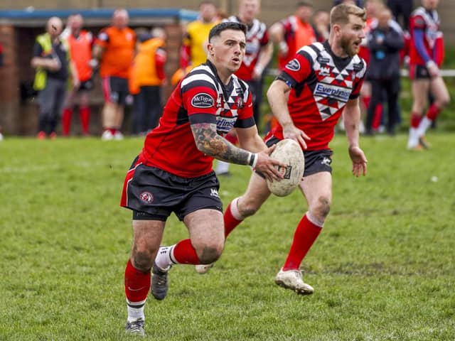 Normanton Knights on the attack against Wigan St Judes.