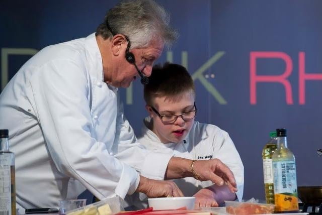 rian Turner puts on a cookery demonstration assisted by Ben McCarthy.