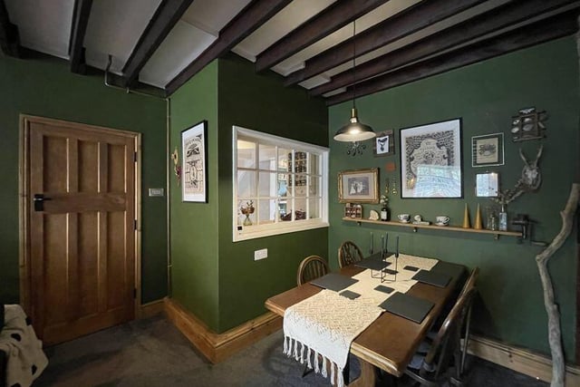 The dining area within the cottage.