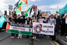 Hundreds gathered in February to share their support for Palestine and a ceasefire.