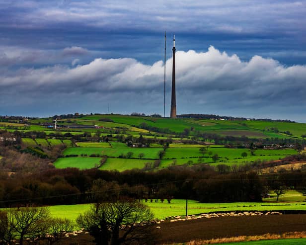 The Emley Moor transmitter (known as Arqiva Tower) is among the tallest free standing structures in the UK. The landmark - which currently has a temporary mast at the side of it -  can be seen across Wakefield, Dewsbury and other parts of West Yorkshire. Picture: James Hardisty