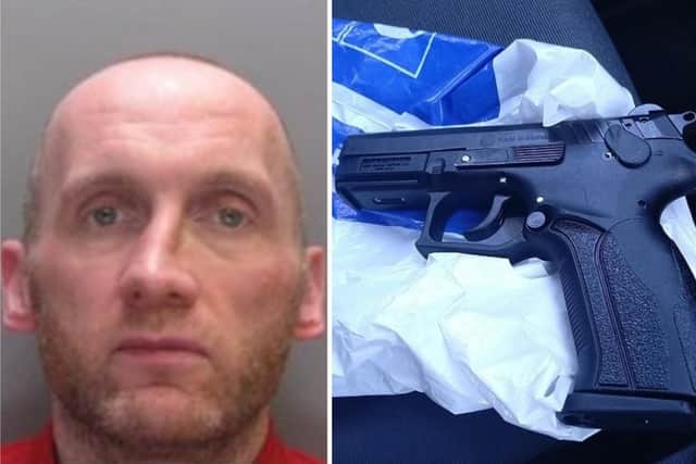 Michael Derrane was arrested in his van in Tingley by NCA armed officers who recovered a firearm that had been converted to fire fully automatic, as well as ammunition, class B drugs and £6,000 cash.