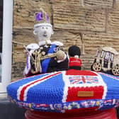 A post topper to mark King Charles III Coronation has been created by Lynn Clegg in Walton near Wakefield. Picture Scott Merrylees