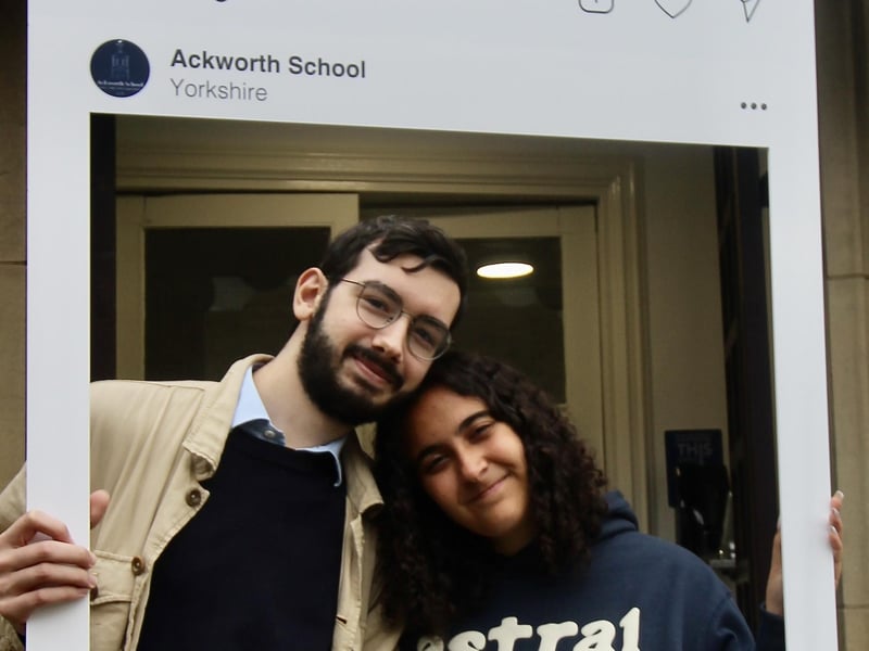 Sixth form students at Ackworth School after picking up their A-level results