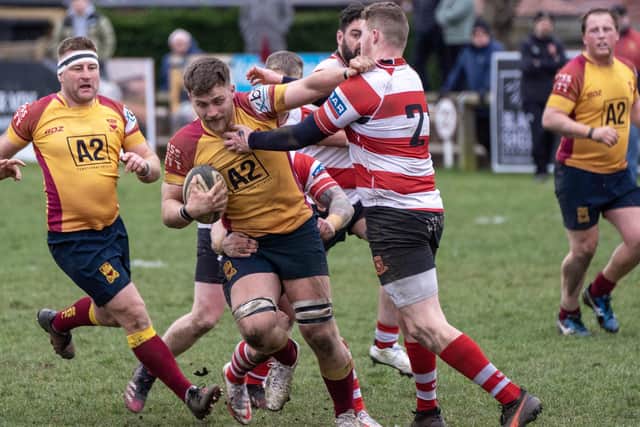 Sandal RUFC were in action in a pool game in the Papa John's Community Cup competition, but were edged out by Macclesfield.
