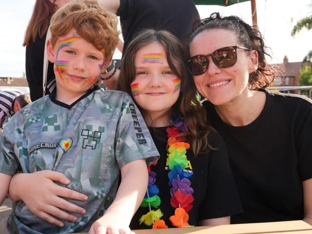 Sam Godfrey, Hazel Godfrey and Emily Godfrey having fun at this year's event.